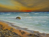 La spiaggia al tramonto  Olio su tela - 24 x 30